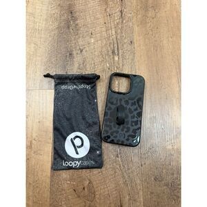 Loopy Case iPhone 14 Pro Max Case Black Leopard W/Pouch